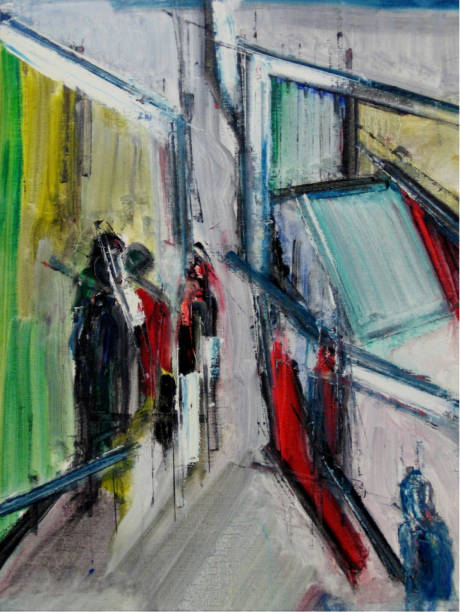 istock Street Scene- An oil painting 648330298