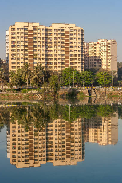 istock Reflection of buildings at powai lake 648332494