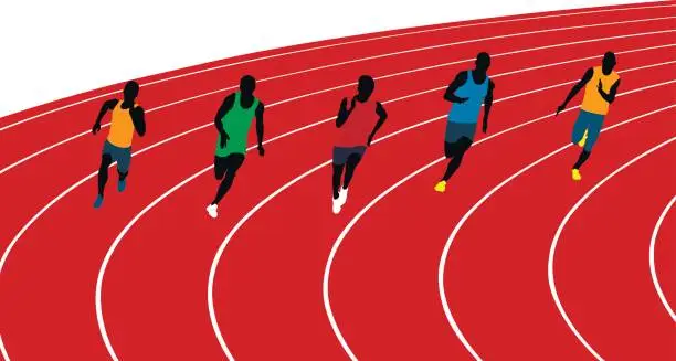 Vector illustration of man athletes runners