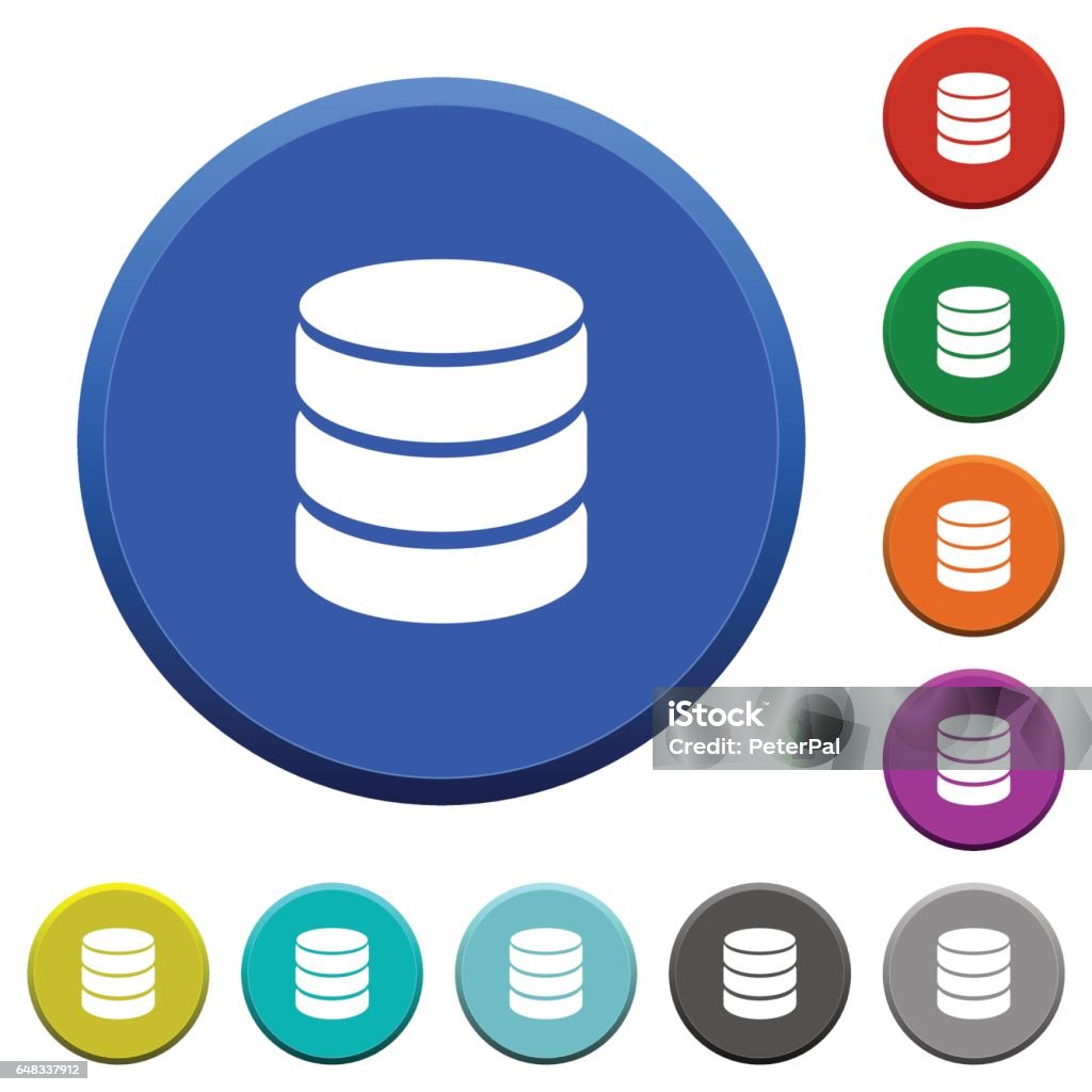 Database Blue Color Button Database Symbol Beveled Buttons Stock Illustration - Download Image Now ...
