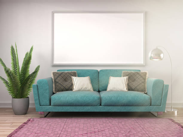 istock mock up poster frame in interior background. 3D Illustration 648340342