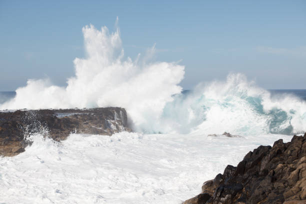 istock Waves crash against the land 648344710