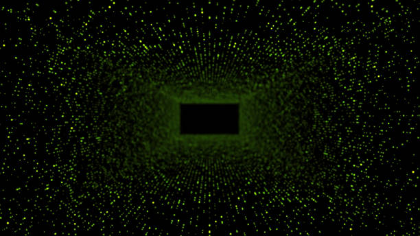 istock Digitally abstract dots panels in 3D Square tunnel as backgrounds 648344928