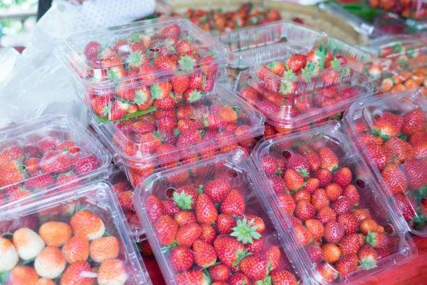 istock Fresh strawberries at a market in Thailand 648345592