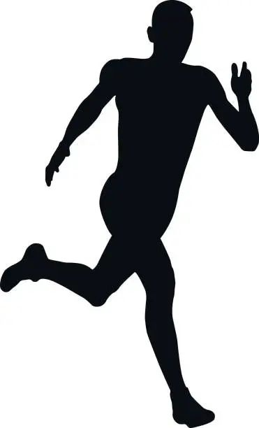 Vector illustration of athlete sprinter runner