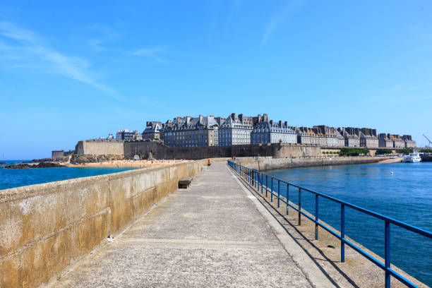 istock Old Town St.Malo seen from pier 648351314