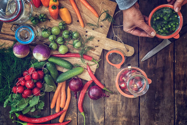 istock Preserving Organic Vegetables in Jars 648354918