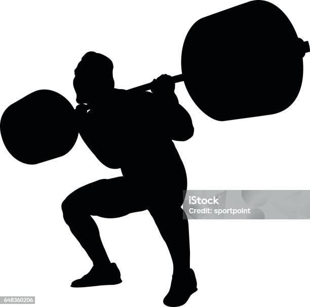 Powerlifter Vector Male Athlete Powerlifter Stock Illustration - Download Image Now ...