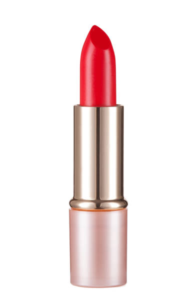 istock Golden lipstick isolated on white background 648366498