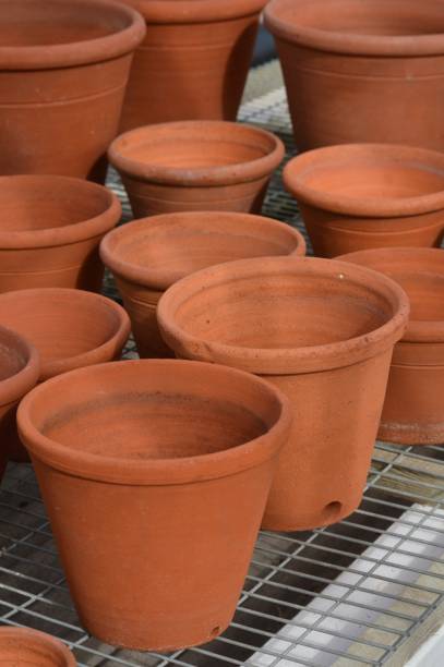 istock Terracotta garden plant pots. 648366848
