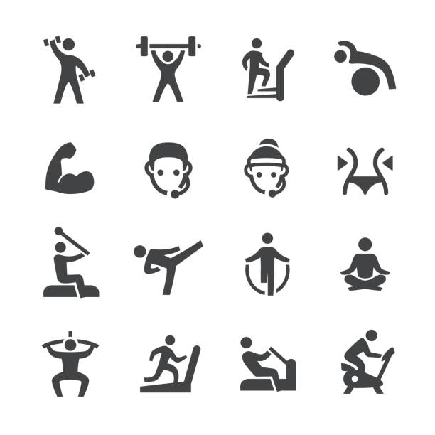 Gym Icons - Acme Series Gym Icons personal trainer stock illustrations