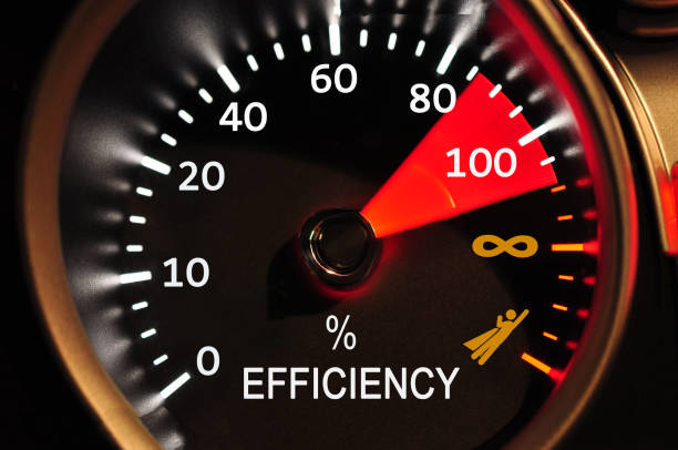 Efficiency Meter Concept Efficiency Meter Concept high quality and high resolution digitally generated image 100 mph stock pictures, royalty-free photos & images