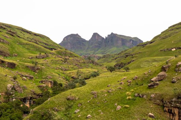 The Three Bushmen from the valley below, South Africa