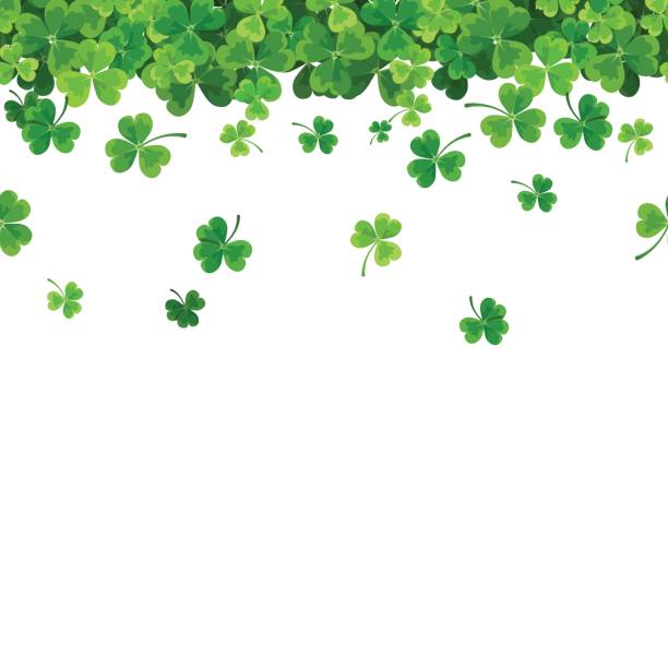 ilustrações de stock, clip art, desenhos animados e ícones de st. patrick's day horizontal seamless background with shamrock. vector illustration. - irish culture st patricks day backgrounds clover