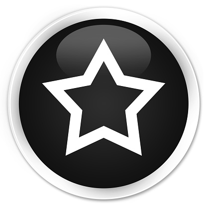 Star icon isolated on premium black round button abstract illustration