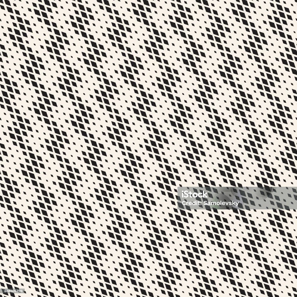 Repeating Rectangle Shape Halftonevector Seamless Monochrome Pattern ...