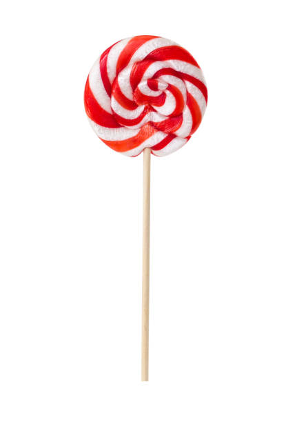 Sweet lollipop red colors isolated on white background.