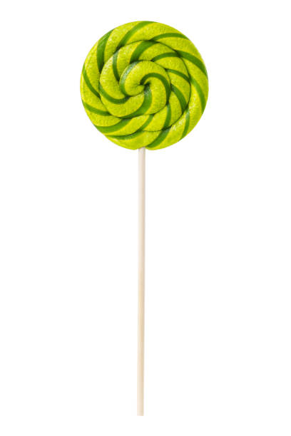 istock Sweet lollipop with green stripes 648413552