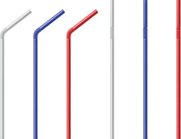 Vector illustration of Drinking straw