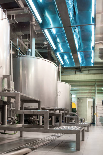 istock Modern brewery. Steel tanks for wort boiling 648418920