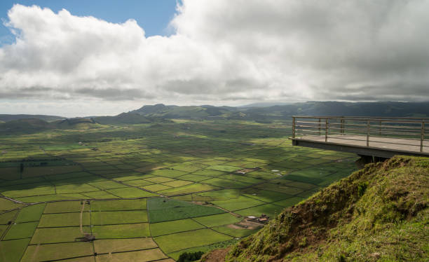 Scenic landscape of volcanic islands of Azores Scenic landscape of volcanic islands of Azores terceira azores stock pictures, royalty-free photos & images