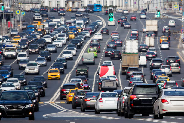 istock Congested road with lots of cars 648439462