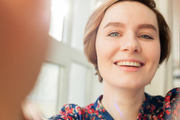 istock Pretty caucasian girl smiles 648442646