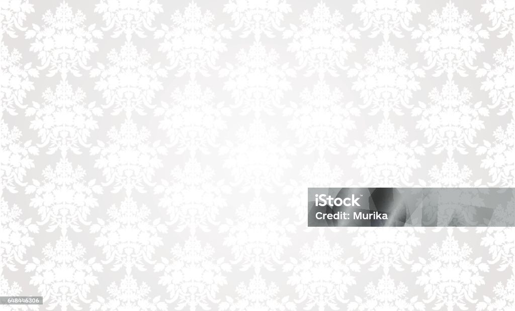 White Retro Wallpaper Background Stock Illustration - Download Image Now -  Damask, Backgrounds, White Color - iStock