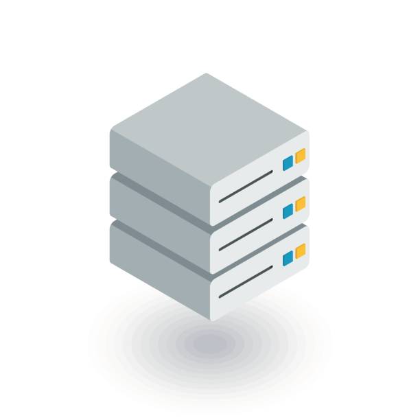 data center, server isometric flat icon. 3d vector vector art illustration