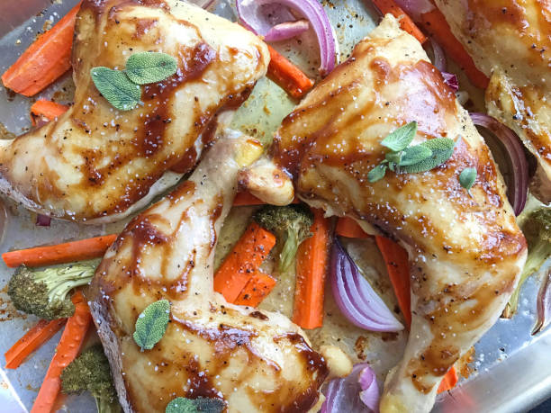 istock Hoisin-sauce roasted chicken quarters 648467610