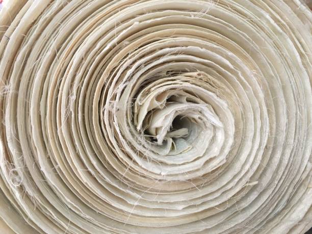 istock Close up of handmaiden textile canvas in the roll background. 648470324