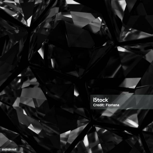 Black Abstract Background Stock Photo - Download Image Now - Backgrounds, Diamond - Gemstone, Black Color