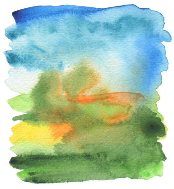 istock Abstract acrylic and watercolor painted frame. Texture paper background. 648485062