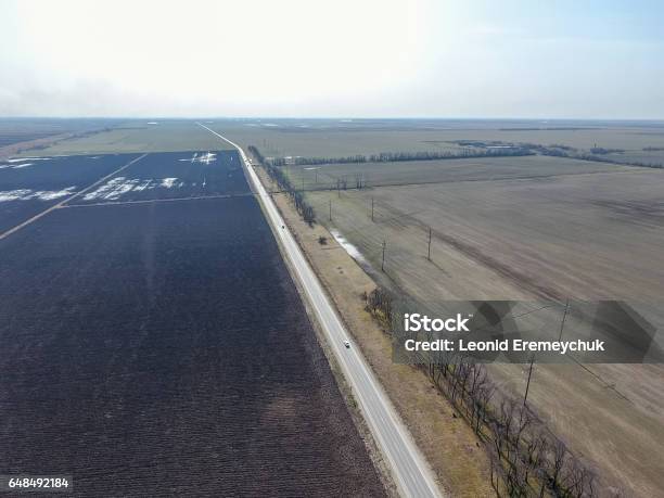 Top View Of The Field Early Spring In The Kuban Agricultural G Stock Photo - Download Image Now