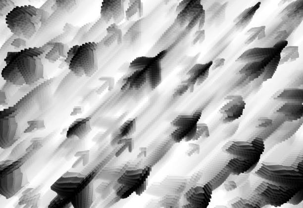 istock Diagonal black and white flying cranes 3d cubes illustration bac 648492450