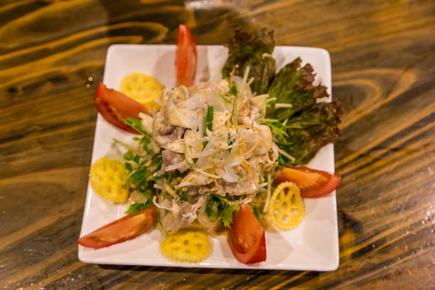 istock Colorful pork salad with sesame dressing 648497850