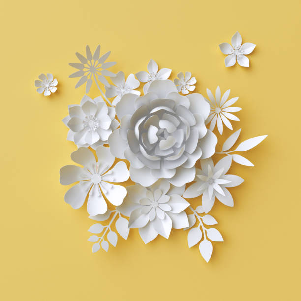 istock 3d illustration, decorative red paper flowers background 648498674