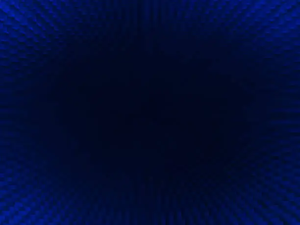 Horizontal vivid blue blackhole 3d extruded cubes abstraction