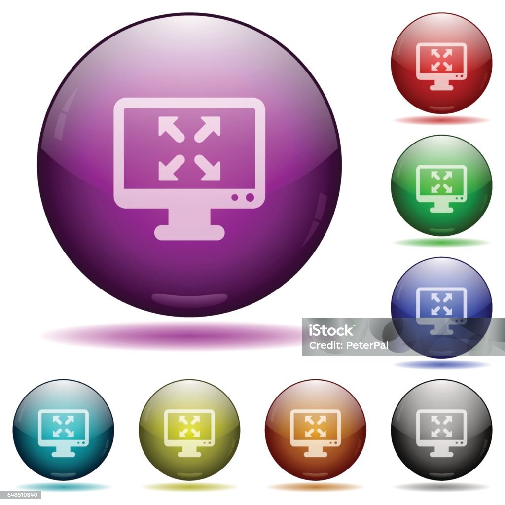 Full View And Detailed View Button Fullscreen View Glossy Buttons Stock Illustration - Download Image Now ...