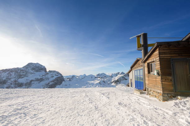 istock Lodge Cabin and Snow at the Peak 648511534
