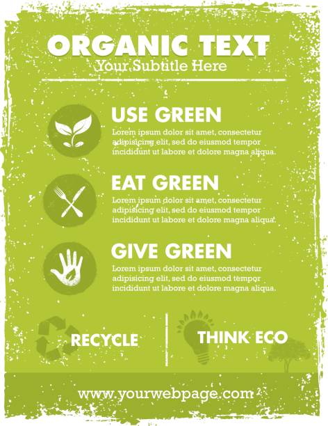organic eco green vector banner hintergrund und icons. kreative natur konzept - eco food stock-grafiken, -clipart, -cartoons und -symbole