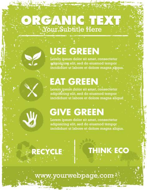 Organic Eco Green Vector Banner Background and Icons. Creative Nature Friendly Concept Organic Eco Green Vector Banner Background and Icons. Creative Nature Friendly Concept. energy conservation posters drawing stock illustrations