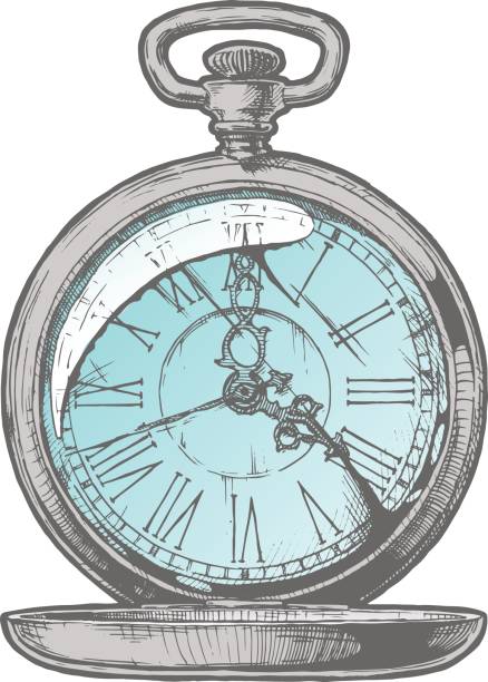 illustrazioni stock, clip art, cartoni animati e icone di tendenza di antico orologio da tasca. - pocket watch watch clock pocket