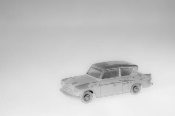 istock Vintage toy car with paint chipped off 648515100