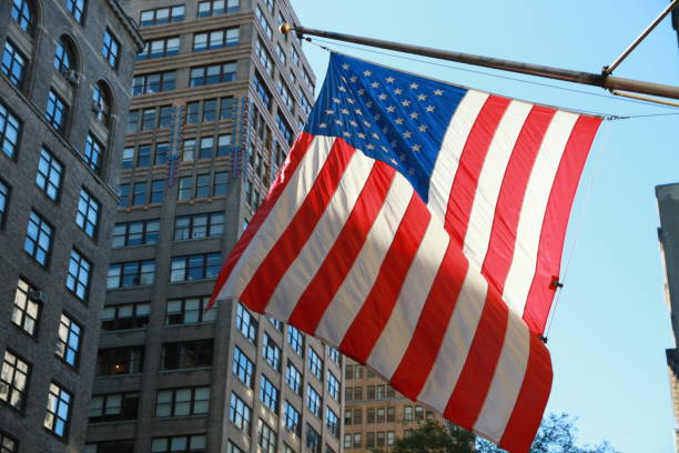 istock USA New York buiding flag 648525452
