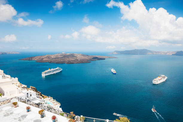 Santorini island, Greece. stock photo