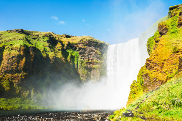 istock Beautiful and famous Skogafoss waterfall in Iceland. 648526300