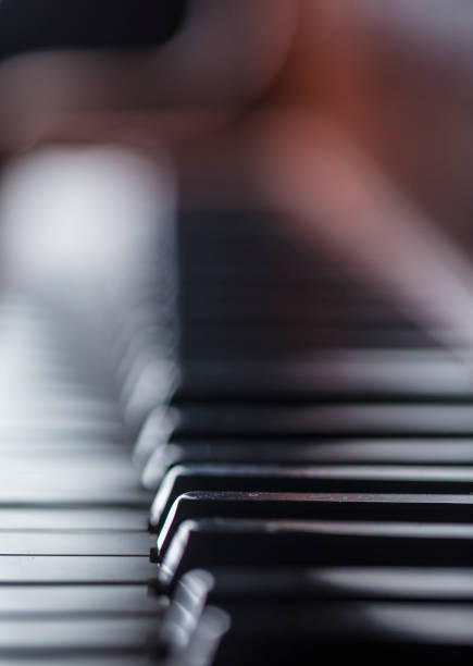 istock Close-up of an old piano keyboard 648530082