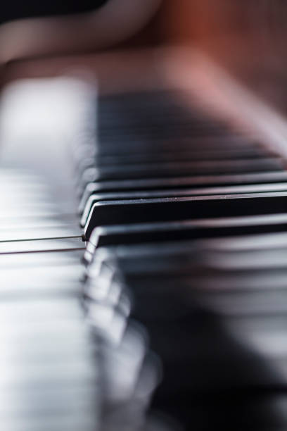 istock Close-up of an old piano keyboard 648530090