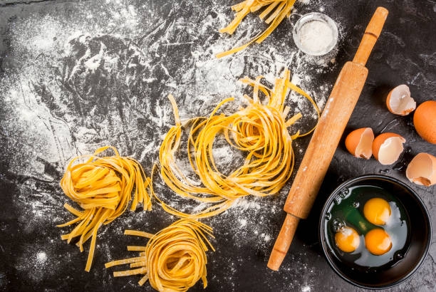 istock Homemade fresh raw pasta 648532188